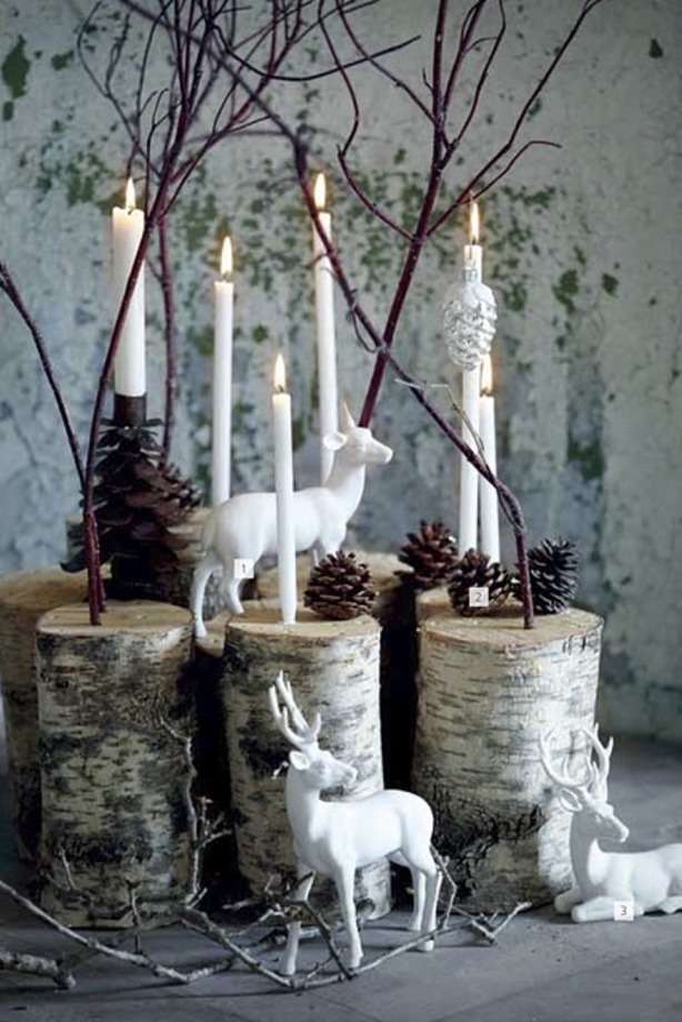 Kerstdecoratie met boomstammen - Woontrendz