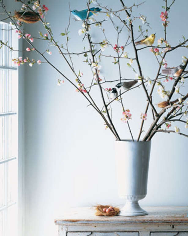 Paasdecoratie vogels en takken