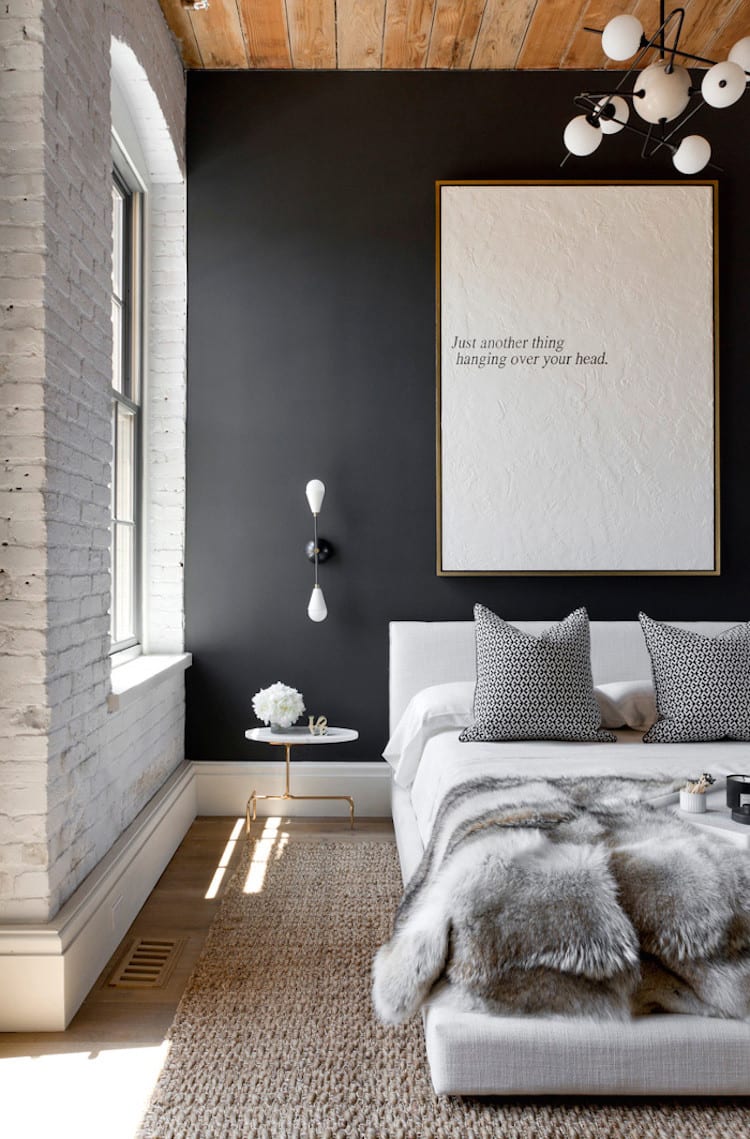 Donkere slaapkamer muren