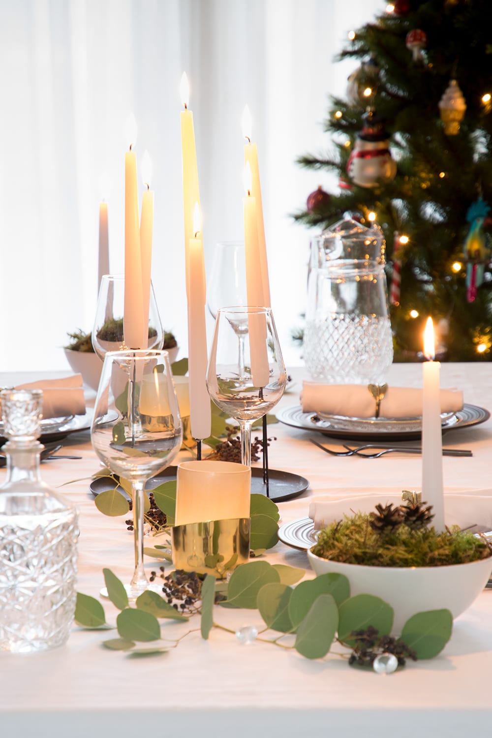 Kerstversiering eettafel