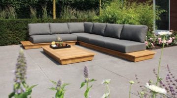 Isla loungeset hout grijs