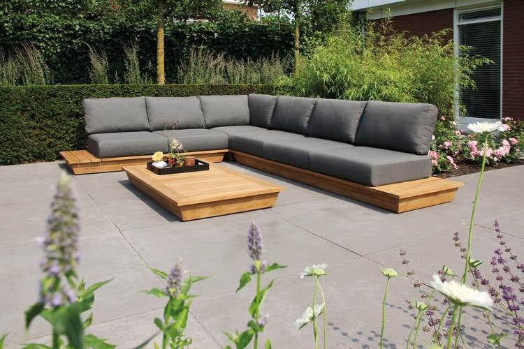 Isla loungeset hout grijs